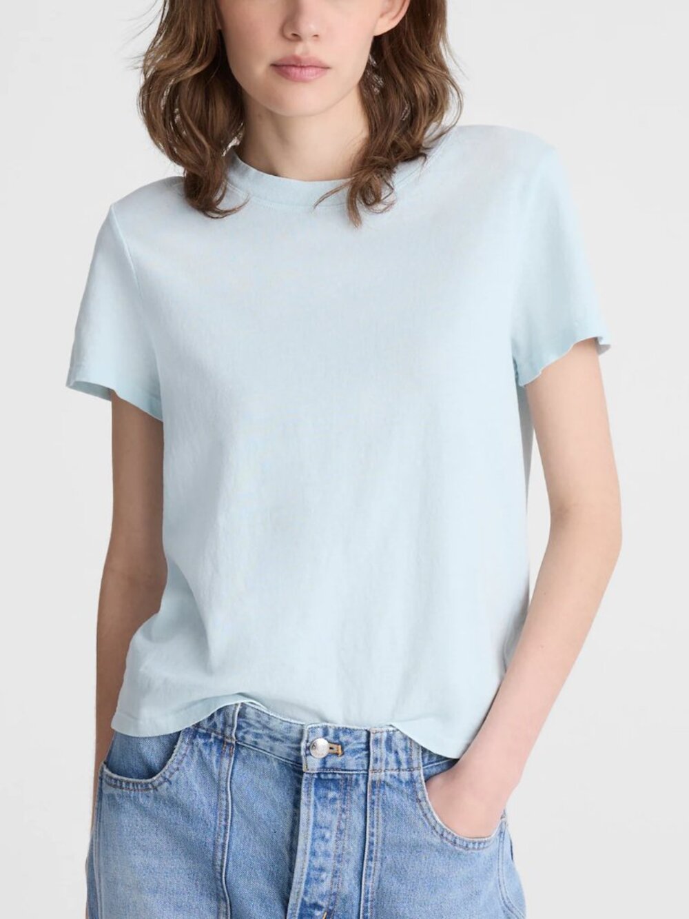 Madewell Relaxed Short Sleeve Tee Vintage Jersey Light Blue Size XS NWT